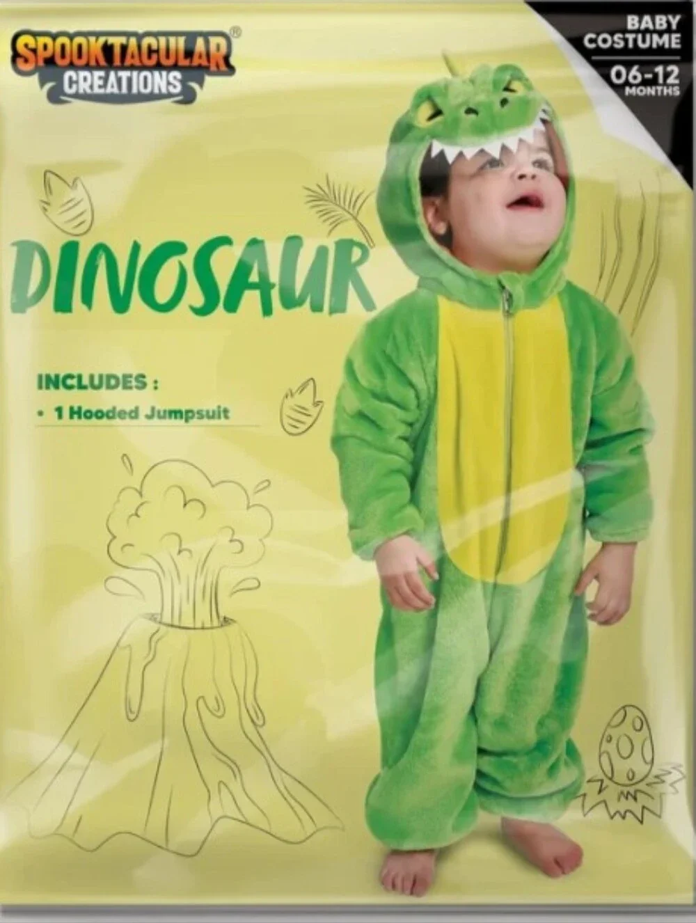Unisex Baby Dragon Green Onesie Zipper Pajama, New